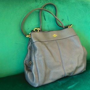 COACH - Genuine Leather Slate Blue Hobo Bag